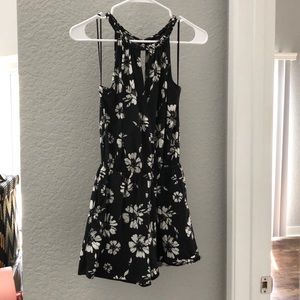 Black and White Floral Romper